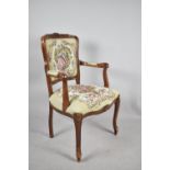 A Tapestry Upholstered Ladies Bedroom Armchair in the French Style