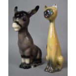 A Vintage Dutch Seated Cat and a Seated Donkey