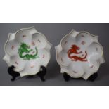 Two Meissen Dragon Decorated Dishes, 20cm Diameter