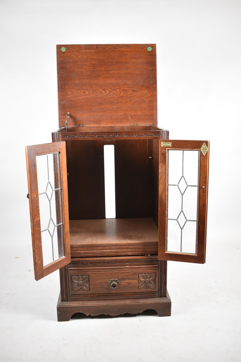 An Old Charm Lead Glazed Music Cabinet, 59cm wide - Image 3 of 4