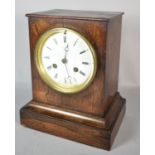 A Late 19th Century Rosewood Cased Mantle Clock in Need of Some Restoration, 22.5cm High