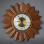 A Mid 20th Century Bentima Starburst Wall Clock with Battery Movement, 36cm diameter