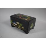 A Mid 20th Century Japanese Lacquered Musical jewellery Box with Mount Fuji Decoration to Lid,