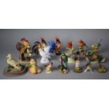 A Collection of Bird Ornaments to include Beswick, West German, Bisque and Glazed Examples Etc