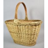 A Vintage Wicker Shopping Basket/Trug, 44cm Wide