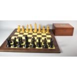 A Good Quality F.H. Ayres London Chess Set (with Rooks and Knight Stamped with Crown Mark), in