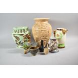 A Collection of Ceramics to include Burleigh Ware Welsh Dragon Vase and Vase of Swans in Flight