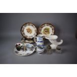 A Collection of Various Ceramics and Glassware to Include Three Palissy Game Series Plates, Glass