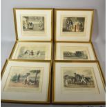 A Set of Six Gilt Framed Hand Coloured Engravings After Egerton Published by Thomas McLean 1823