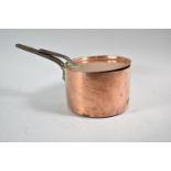 A Late Victorian Copper Saucepan and Lid Having Iron Handles, 18.5cm Diameter