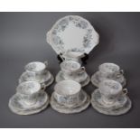 A Royal Albert Silver Maple Part Teaset to comprise Five Cups, Milk, Sugar, Six Saucers, Six Side