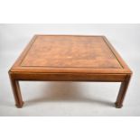 A Modern American Burr Wood Square Coffee Table