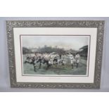 A Large Framed Sporting Print After WB Wollen, A Rugby Match, Published by Mawson, Swan & Morgan,