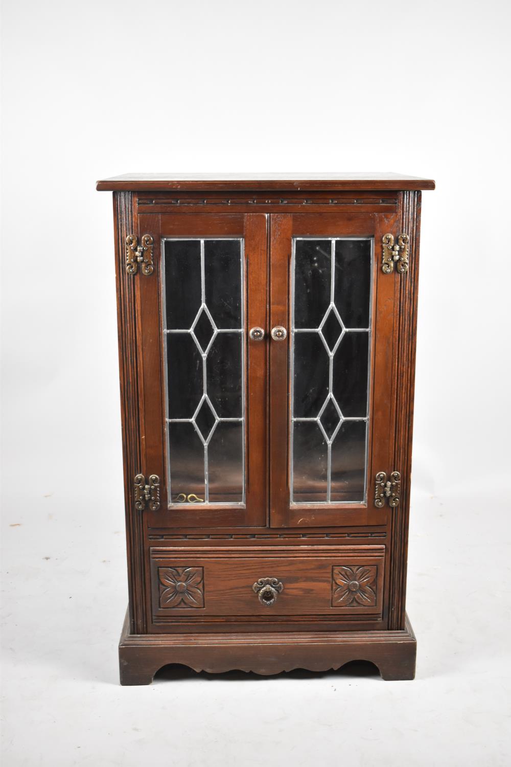An Old Charm Lead Glazed Music Cabinet, 59cm wide