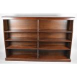 A Mahogany Open Bookcase, Each Section with Three Adjustable Shelves, Missing Two Shelf Clips, 181cm