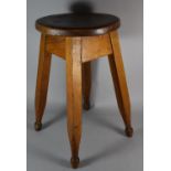 A Vintage Circular Topped Wooden Stool, 30.5cm Diameter