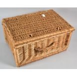 A Small Wicker Picnic Hamper, 36cm wide, Containing Various Kitchen Cutlery