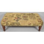 A Tapestry Upholstered Rectangular Double Footstool, 87cm Wide