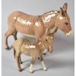 A Beswick Donkey no.2267 and Foal no.2110