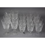 A Collection of Twelve Cut Glass Royal Briely Wines and Eight Larger Examples