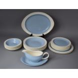 A Wedgwood Summer Sky Patter Part Dinner Set to Include Oval Serving Tray, Jug on Stand, Six Small