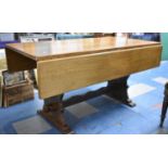 A Refectory Style Drop Leaf Oak Dining Table, 153cm wide