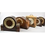 A Collection of Five Vintage Mantle Clocks for Restoration