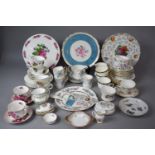 A Large Collection of Various Teacups and Saucers Together with Cake Plates, Coalport Ming Rose