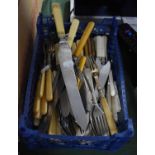 A Collection of Silver Plated and Bone Handled and Other Cutlery