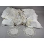A Collection of Various Vintage Table Linens, Embroideries and Lace etc