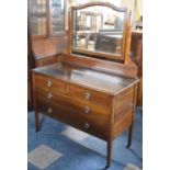 An Edwardian String Inlaid Mahogany Dressing Chest with Two Short and Two Long Drawers, 106cm wide