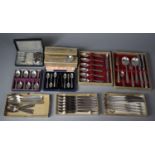 A Collection of Various Elkington Stainless Steel Cutlery to Include Teaspoons, Coffee Spoon Set,
