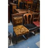 A Victorian Mahogany Framed Balloon Back Dining Chair and a Side Chair with Upholstered Seat and