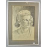 A Framed Pencil Portrait Signed R Hay, 43cm, high