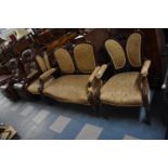 A Late Victorian/Edwardian Mahogany Framed Salon Suite