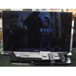 A Sony Bravia LCD TV, 40" Together with a Blu Ray 3D Disc Player (missing glasses) and a BT Box