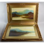 A Pair of Gilt Framed Gouaches Depicting Highland Scenes, 45cm wide