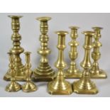 Four Pairs of Brass Candlesticks, The Tallest 22.5cm high