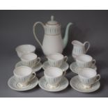 A Queen Anne Caprice Pattern Coffee Set to Comprise Coffee Pot, Cans, Saucers, Milk, Sugar etc