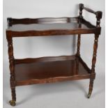 A Mid 20th Century Mahogany Galleried Two Tier Trolley, 68cm Long