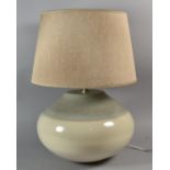 A Modern Glazed Ceramic Table Lamp and Shade, Total Height 48cm