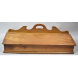 An Edwardian Mahogany Two Division Knife Box with Fretwork Carrying Handles, 45.5cm long
