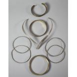 A Collection of Silver Bangles and a Necklace, 109g