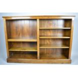 A Mid 20th Century Oak Two Division Open Bookcase with Six Adjustable Shelves and Plinth Base, 153cm