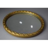A Mid 20th Century Circular Gilt Framed Wall Mirror, 40cm Diameter