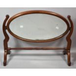 A Mahogany Oval Swing Dressing Table Mirror, 60cm wide