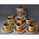 A The Royal Worcester Group Palissy Glazed Coffee Set to Comprise Coffee Pot, Six Cups, Saucers,