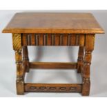 A Nice Quality Oak Rectangular Stool, 48x30x41cm high