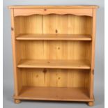 A Modern Pine Three Shelf Open Bookcase, 85cm wide