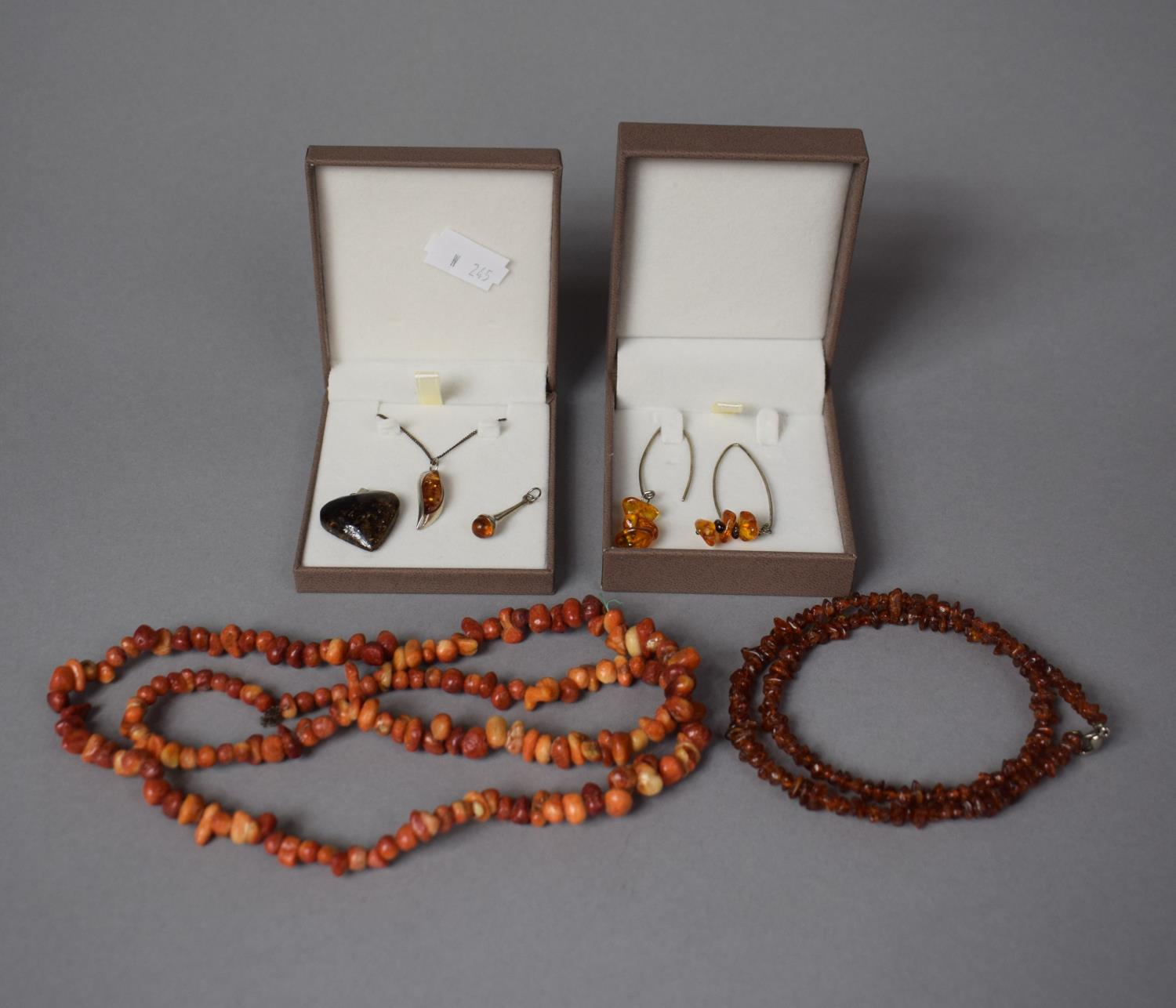 A Collection of Various Coral and Amber Jewellery